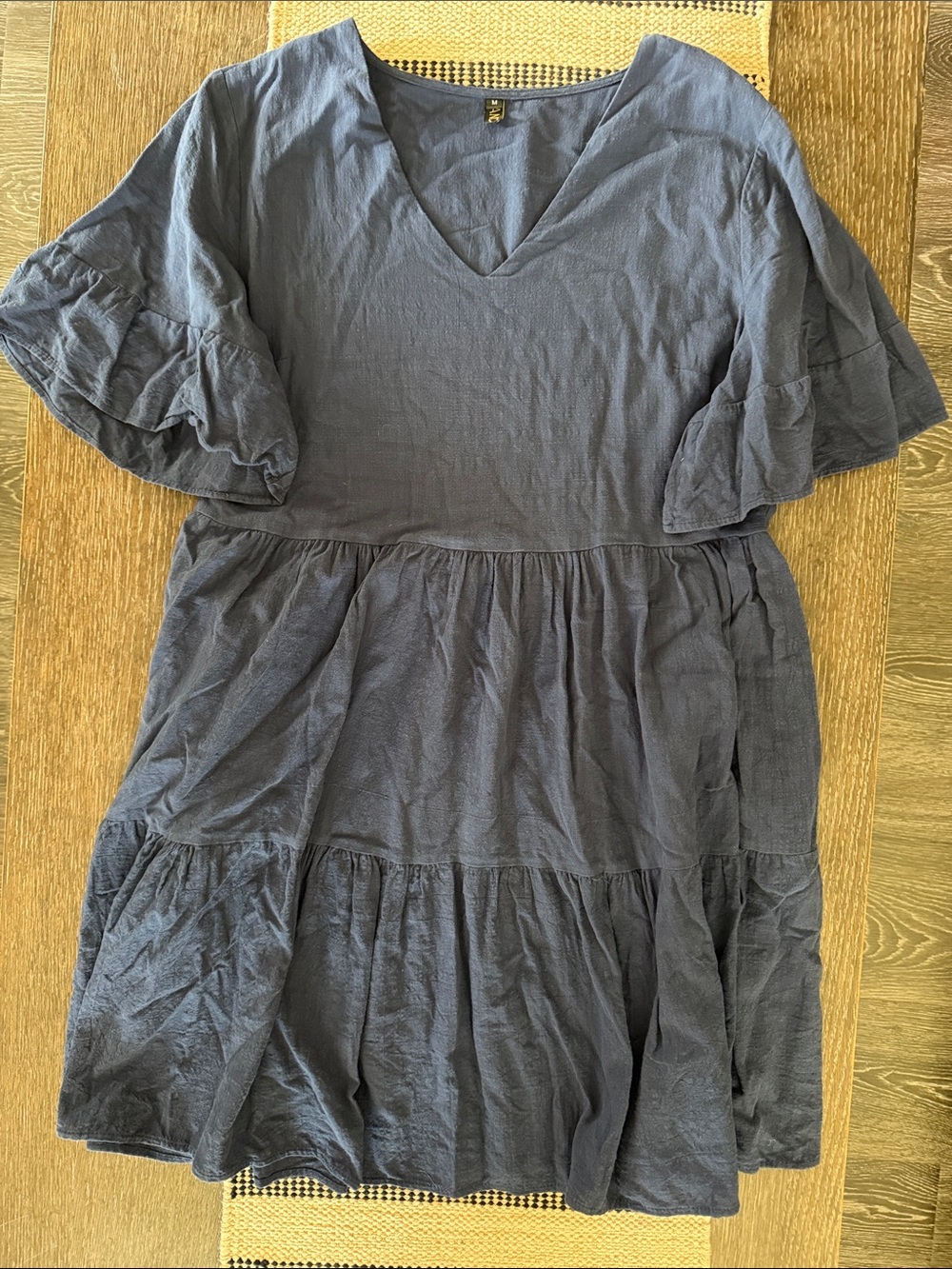 Fancyinn Navy Textured Dress